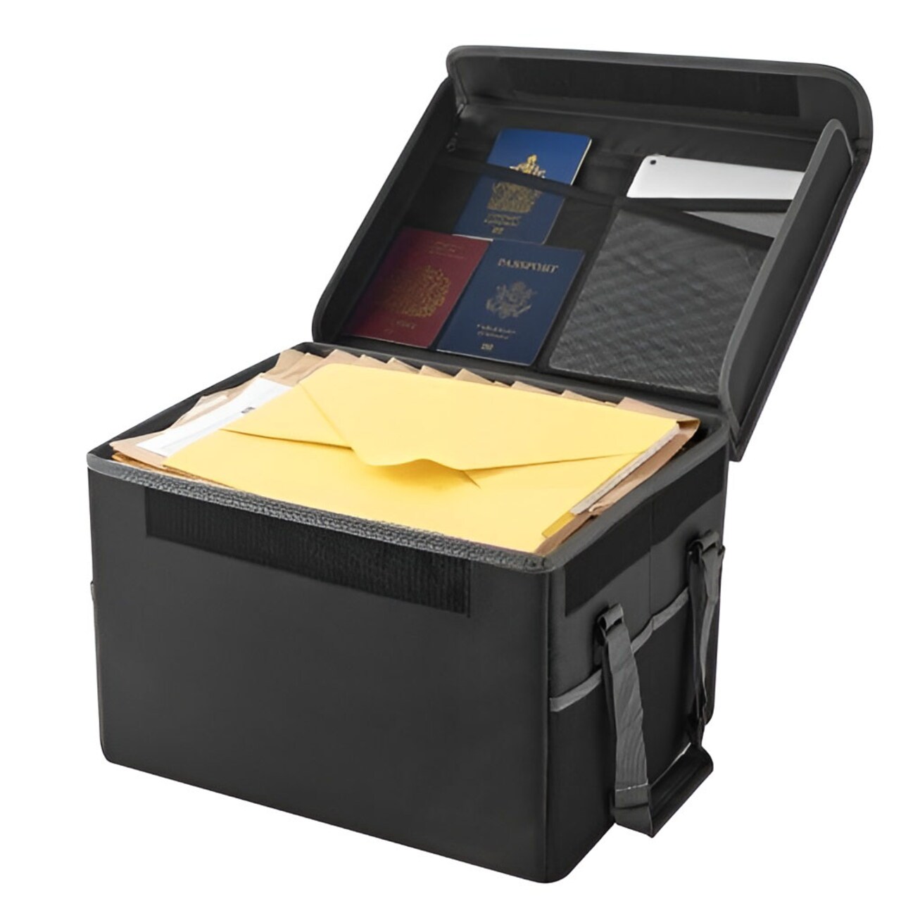 Portable Fireproof Document Box, Heat Insulated and Waterproof with Space-Saving Design